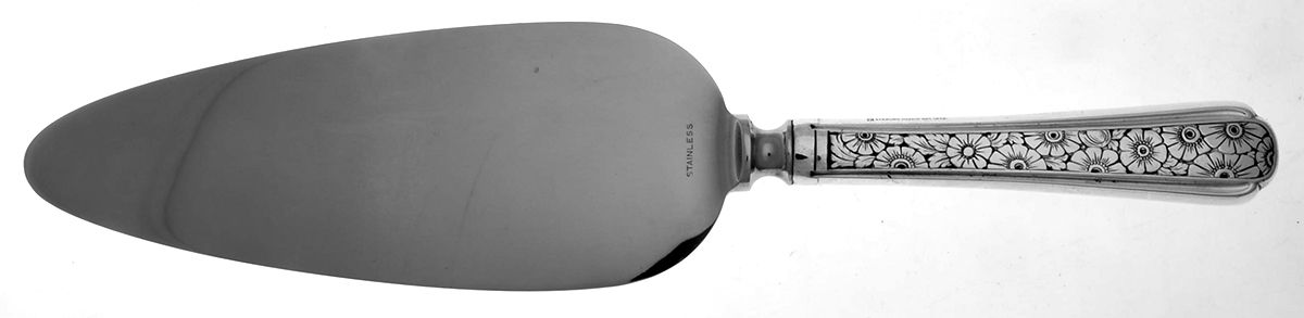 Old Brocade (Sterling, 1932) Pie Server with Stainless Blade by Towle Silver-1