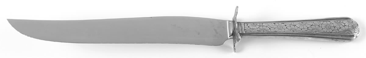 Old Brocade (Sterling, 1932) Large Stainless Blade Roast Carving Knife by Towle Silver-1