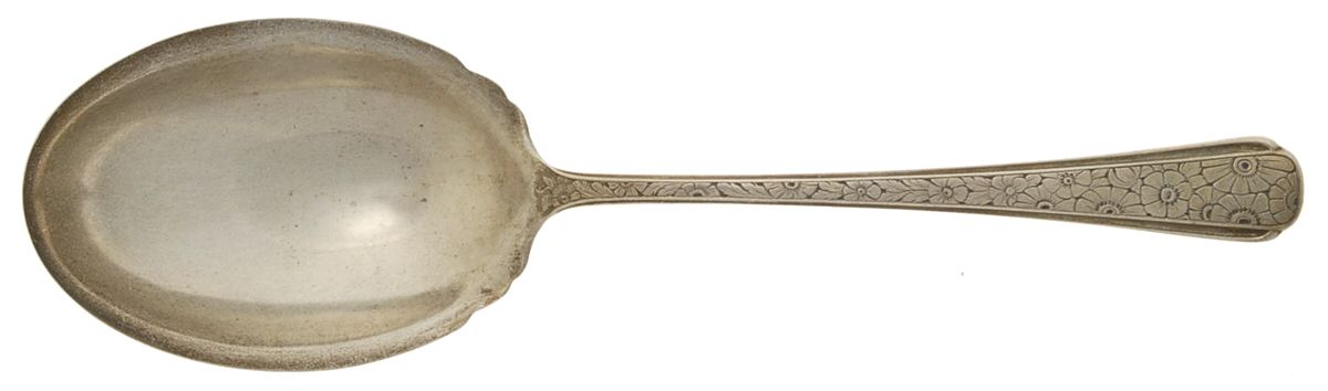 Old Brocade (Sterling, 1932) Large Solid Berry/Casserole Spoon by Towle Silver-1