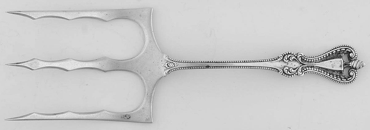 Old Colonial (Sterling, 1895, No Monograms) Solid Bread Serving Fork by Towle Silver-1