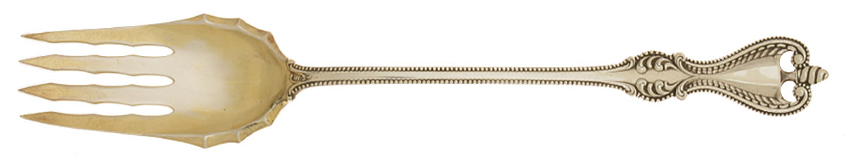 Old Colonial (Sterling, 1895, No Monograms) Oversize Solid Salad Servng Fork by Towle Silver-1