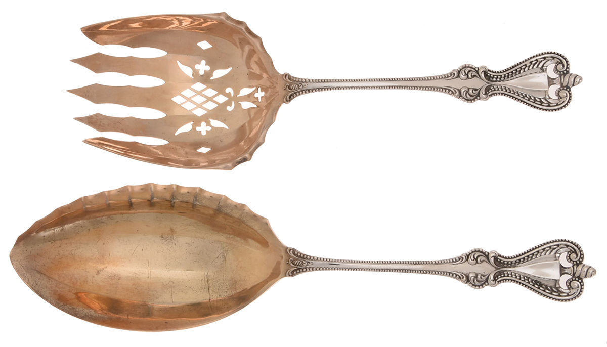 Old Colonial (Sterling, 1895, No Monograms) Solid 2-Piece Vegetable Serving Set by Towle Silver-1