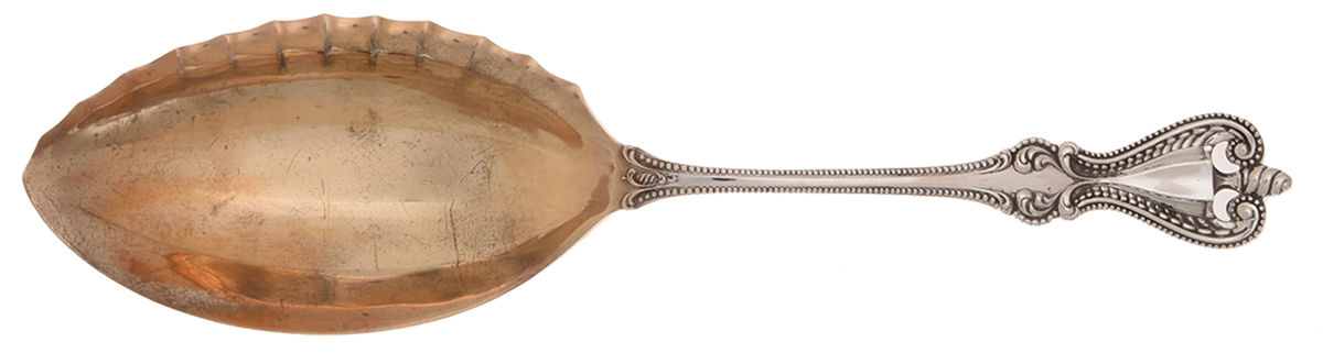 Old Colonial (Sterling, 1895, No Monograms) Vegetable Serving Spoon (Solid) by Towle Silver-1