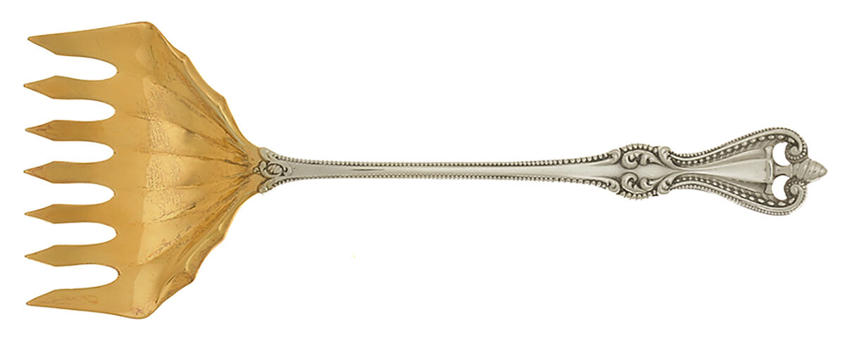 Old Colonial (Sterling, 1895, No Monograms) Small Solid Tined Sardine Serving Fork by Towle Silver-1