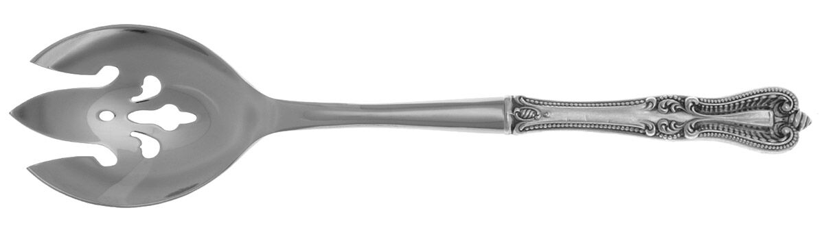 Old Colonial (Sterling, 1895, No Monograms) Salad Serving Fork with Stainless Prongs HC by Towle Silver-1