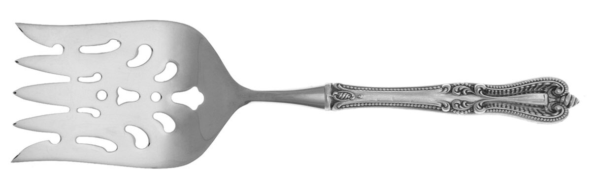 Old Colonial (Sterling, 1895, No Monograms) Fish Serving Fork with Stainless Tines HC by Towle Silver-1