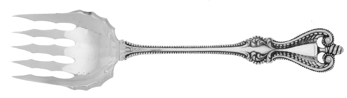 Old Colonial (Sterling, 1895, No Monograms) Large Solid Tined Sardine Serving Fork by Towle Silver-1