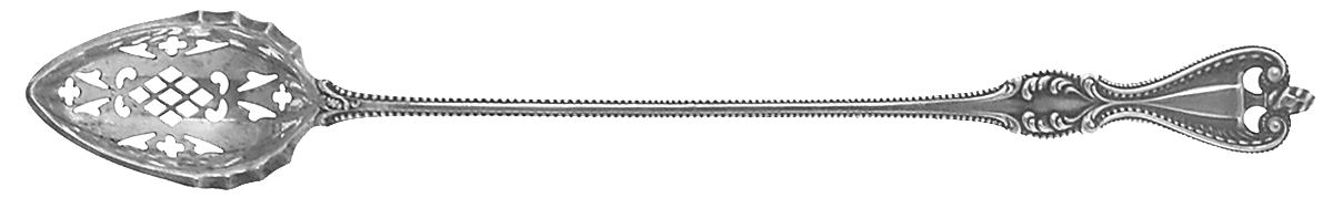 Old Colonial (Sterling, 1895, No Monograms) Pierced Bowl Long Handle Olive Spoon by Towle Silver-1