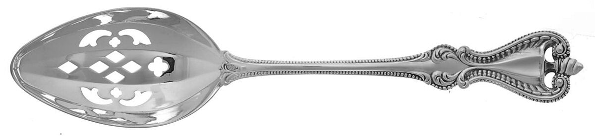 Old Colonial (Sterling, 1895, No Monograms) Pierced Tablespoon (Serving Spoon) by Towle Silver-1