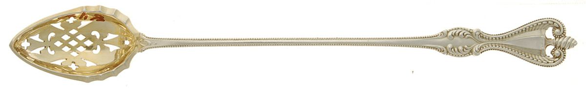 Old Colonial (Sterling, 1895, No Monograms) Pierced Bowl Long Handle Olive Spoon by Towle Silver-1