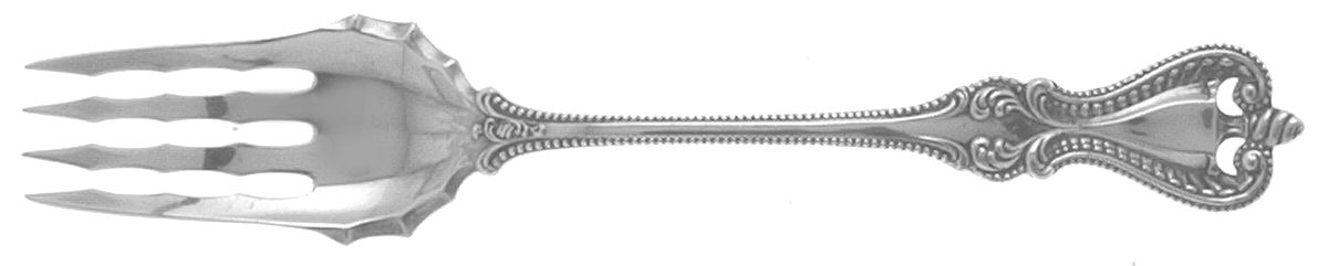 Old Colonial (Sterling, 1895, No Monograms) Small Solid Cold Meat Serving Fork by Towle Silver-1