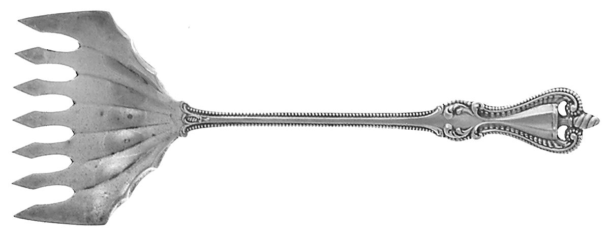Old Colonial (Sterling, 1895, No Monograms) Small Solid Tined Sardine Serving Fork by Towle Silver-1