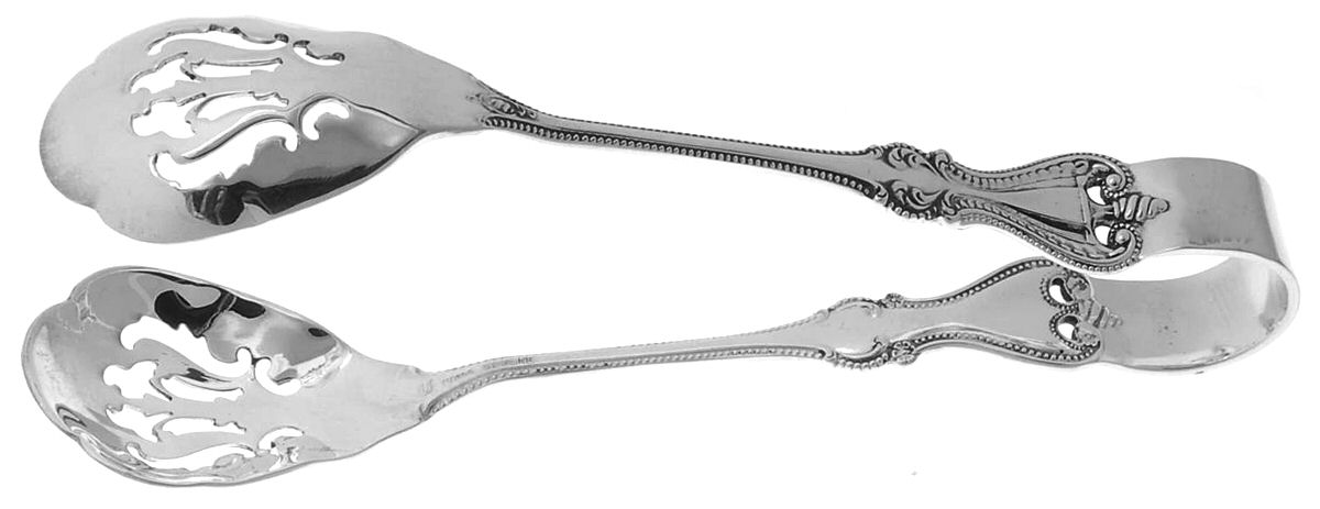 Old Colonial (Sterling, 1895, No Monograms) Large Ice Serving Tongs with Bowl Tips by Towle Silver-1