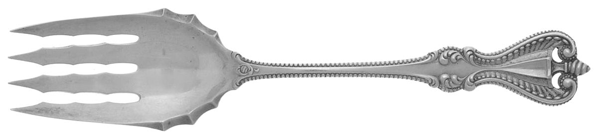 Old Colonial (Sterling, 1895, No Monograms) Trout Serving Fork by Towle Silver-1