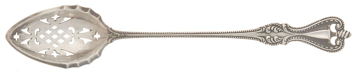 Old Colonial (Sterling, 1895, No Monograms) Pierced Bowl Short Handle Olive Spoon by Towle Silver-1
