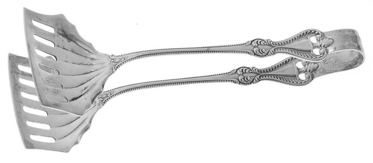 Old Colonial (Sterling, 1895, No Monograms) Large Solid Sandwich Tongs by Towle Silver-1