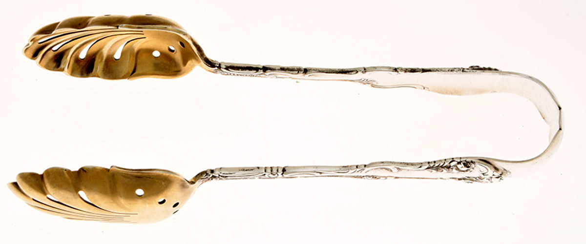 Old English (Sterling, 1892, No Monos) Large Ice Serving Tongs by Towle Silver-1