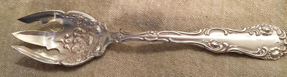 Old English (Sterling, 1892, No Monos) Ice Cream Fork by Towle Silver-1