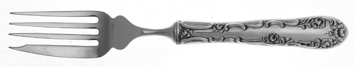 Old English (Sterling, 1892, No Monos) Individual Hollow Fish Fork, Stainless Tines by Towle Silver-1