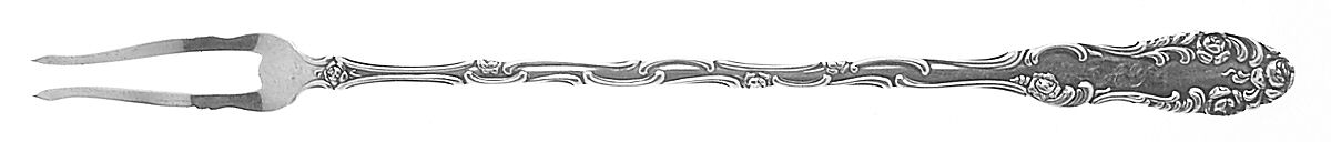 Old English (Sterling, 1892, No Monos) Long Handle Olive Fork by Towle Silver-1