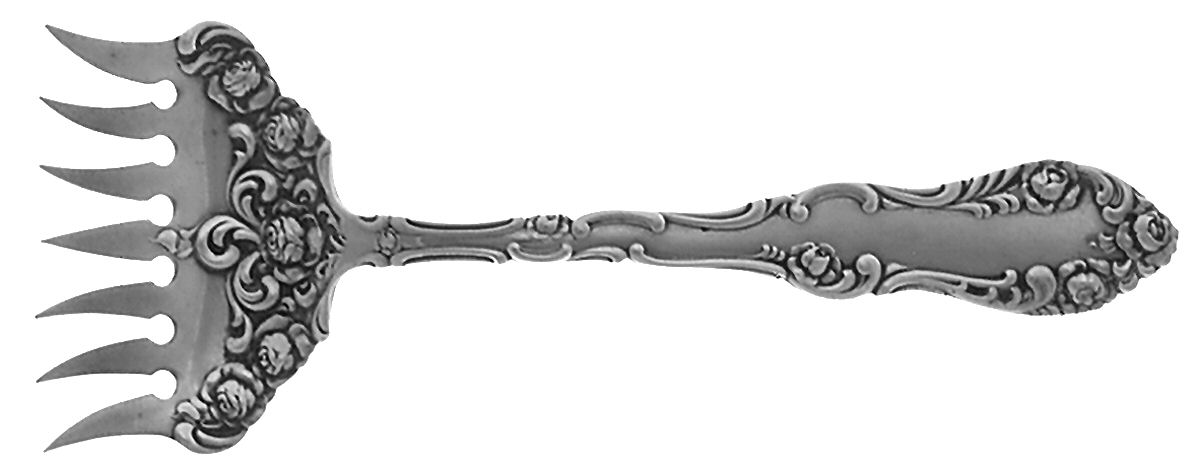 Old English (Sterling, 1892, No Monos) Small Solid Tined Sardine Serving Fork by Towle Silver-1