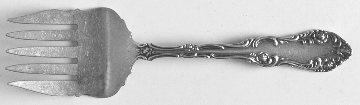 Old English (Sterling, 1892, No Monos) Small Solid Tined Sardine Serving Fork by Towle Silver-1