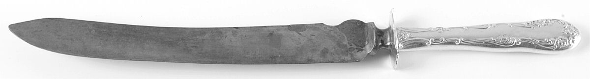 Old English (Sterling, 1892, No Monos) Large Stainless Blade Roast Carving Knife by Towle Silver-1