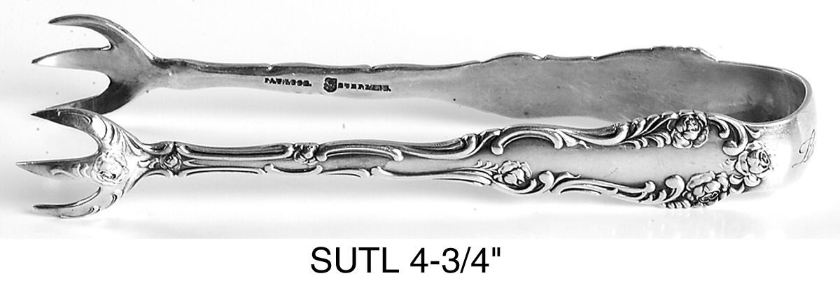 Old English (Sterling, 1892, No Monos) Large Sugar Tongs by Towle Silver-1