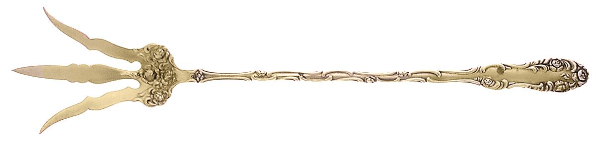 Old English (Sterling, 1892, No Monos) Large Lettuce Serving Fork by Towle Silver-1