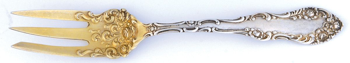 Old English (Sterling, 1892, No Monos) Individual Pie Fork by Towle Silver-1