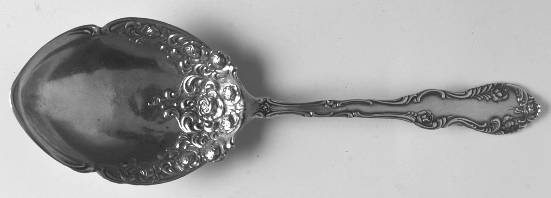 Old English (Sterling, 1892, No Monos) Large Solid Berry/Casserole Spoon by Towle Silver-1