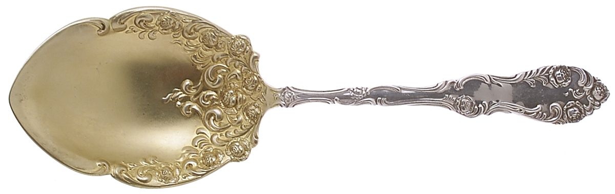 Old English (Sterling, 1892, No Monos) Large Solid Berry/Casserole Spoon by Towle Silver-1