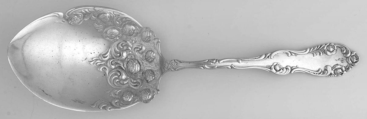 Old English (Sterling, 1892, No Monos) Vegetable Serving Spoon (Solid) by Towle Silver-1