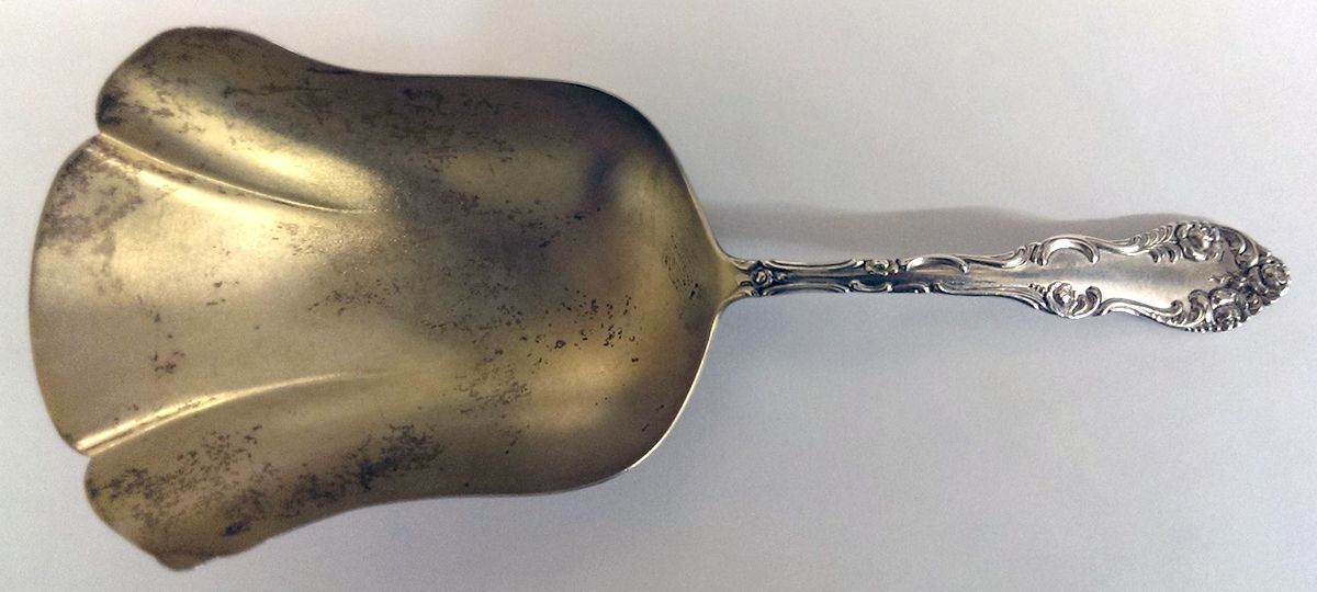Old English (Sterling, 1892, No Monos) Cracker Spoon by Towle Silver-1