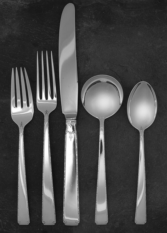 Old Lace (Sterling, 1939, No Monograms) 40  Piece Estate Set by Towle Silver-1