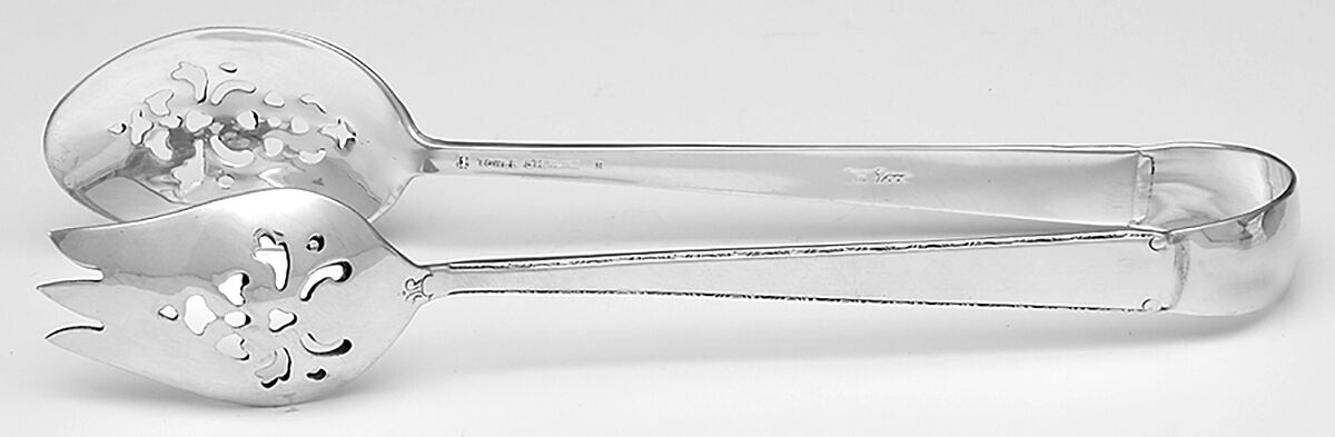 Old Lace (Sterling, 1939, No Monograms) Ice Serving Tongs Small HC by Towle Silver-1