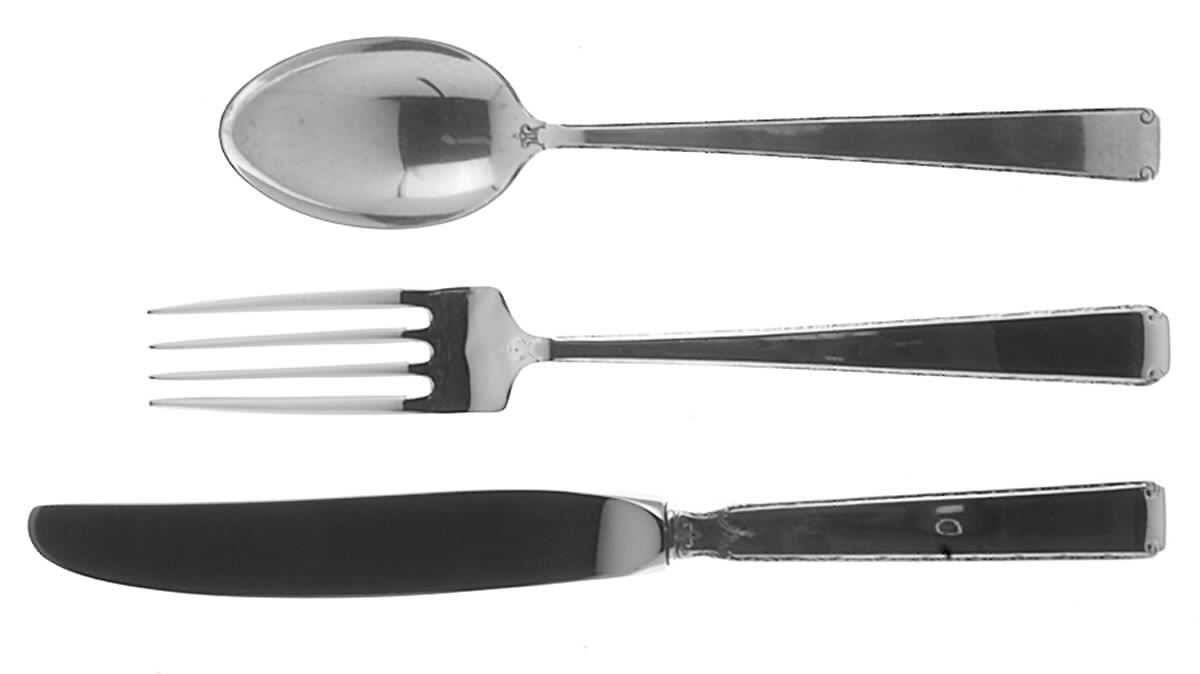 Old Lace (Sterling, 1939, No Monograms) 3-Piece Youth Set (Knife, Fork & 5 O'Clock Spoon) by Towle Silver-1