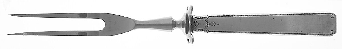 Old Lace (Sterling, 1939, No Monograms) Small Carving Fork W/Sterling Guard by Towle Silver-1