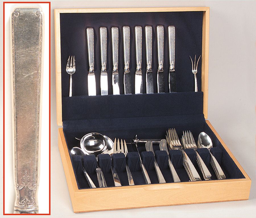 Old Lace (Sterling, 1939, No Monograms) 50 Piece Set by Towle Silver-1