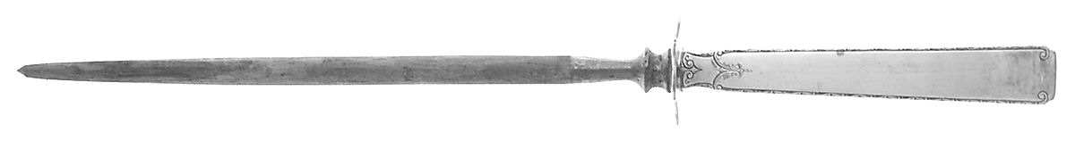 Old Lace (Sterling, 1939, No Monograms) Large Knife Sharpener-Steel Rod w/Sterling Guard by Towle Silver-1