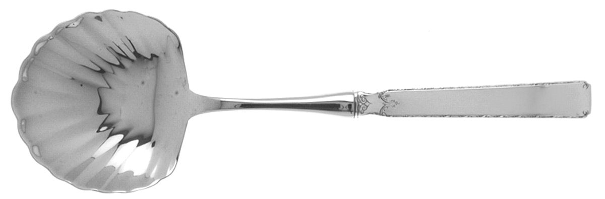 Old Lace (Sterling, 1939, No Monograms) Casserole Spoon with Stainless Shell Bowl by Towle Silver-1