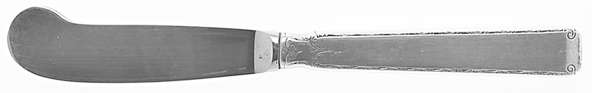 Old Lace (Sterling, 1939, No Monograms) Butter Spreader Hollow Hdl-Paddle/Stainless Blade by Towle Silver-1