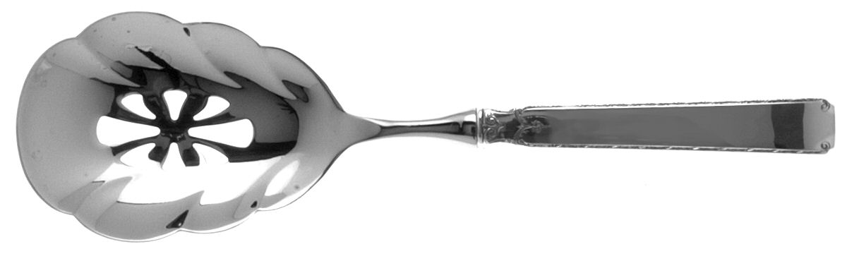 Old Lace (Sterling, 1939, No Monograms) Pierced Serving Spoon with Stainless Bowl by Towle Silver-1