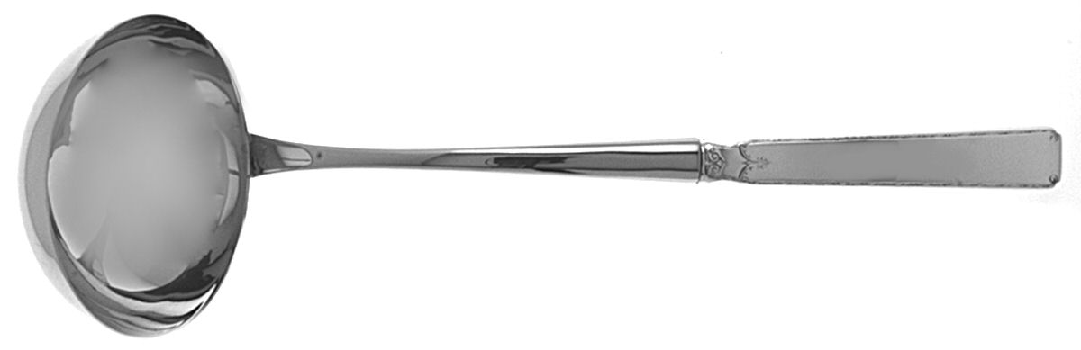 Old Lace (Sterling, 1939, No Monograms) Soup Ladle with Stainless Bowl by Towle Silver-1
