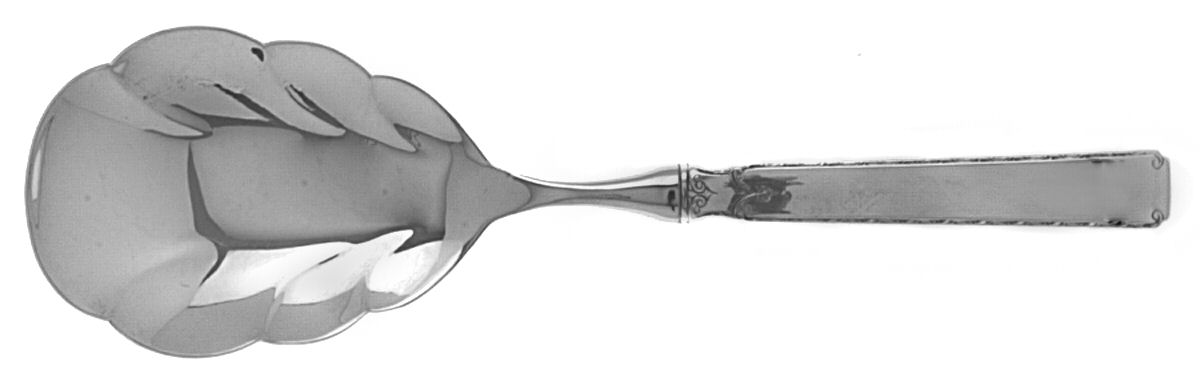 Old Lace (Sterling, 1939, No Monograms) Utility Serving Spoon with Stainless Bowl by Towle Silver-1