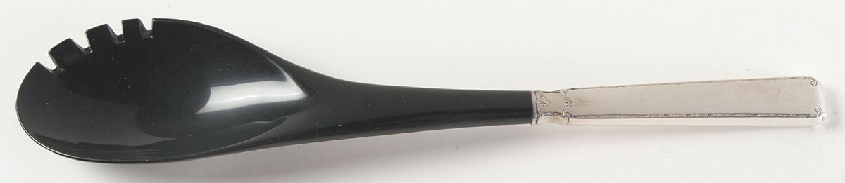 Old Lace (Sterling, 1939, No Monograms) Salad Serving Fork with Plastic Prongs by Towle Silver-1