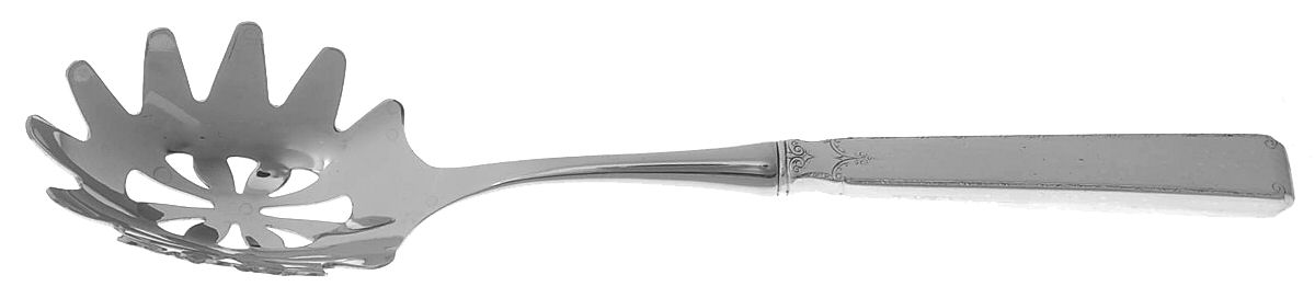 Old Lace (Sterling, 1939, No Monograms) Pasta Server with Stainless Bowl by Towle Silver-1