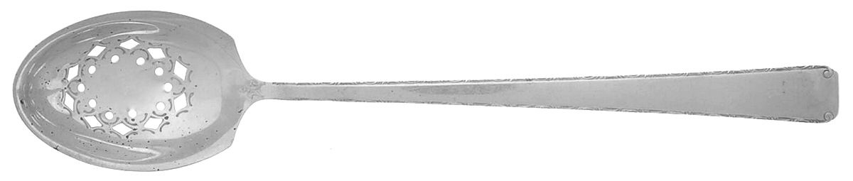 Old Lace (Sterling, 1939, No Monograms) Pierced Bowl Short Handle Olive Spoon by Towle Silver-1