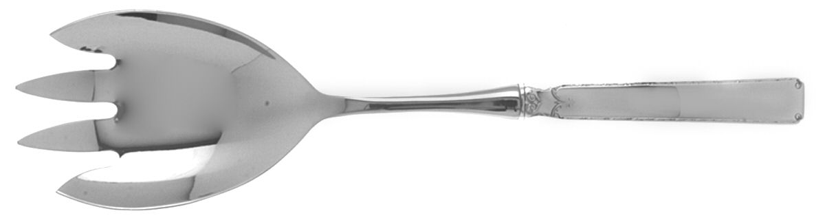 Old Lace (Sterling, 1939, No Monograms) Salad Serving Fork with Stainless Prongs by Towle Silver-1