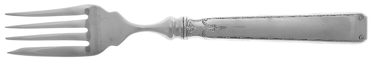 Old Lace (Sterling, 1939, No Monograms) Individual Hollow Fish Fork, Stainless Tines by Towle Silver-1